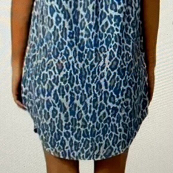 Equipment Femme Size L 100% Silk Cheetah Print Sleeveless Collared Shirt Dress - Picture 2 of 9